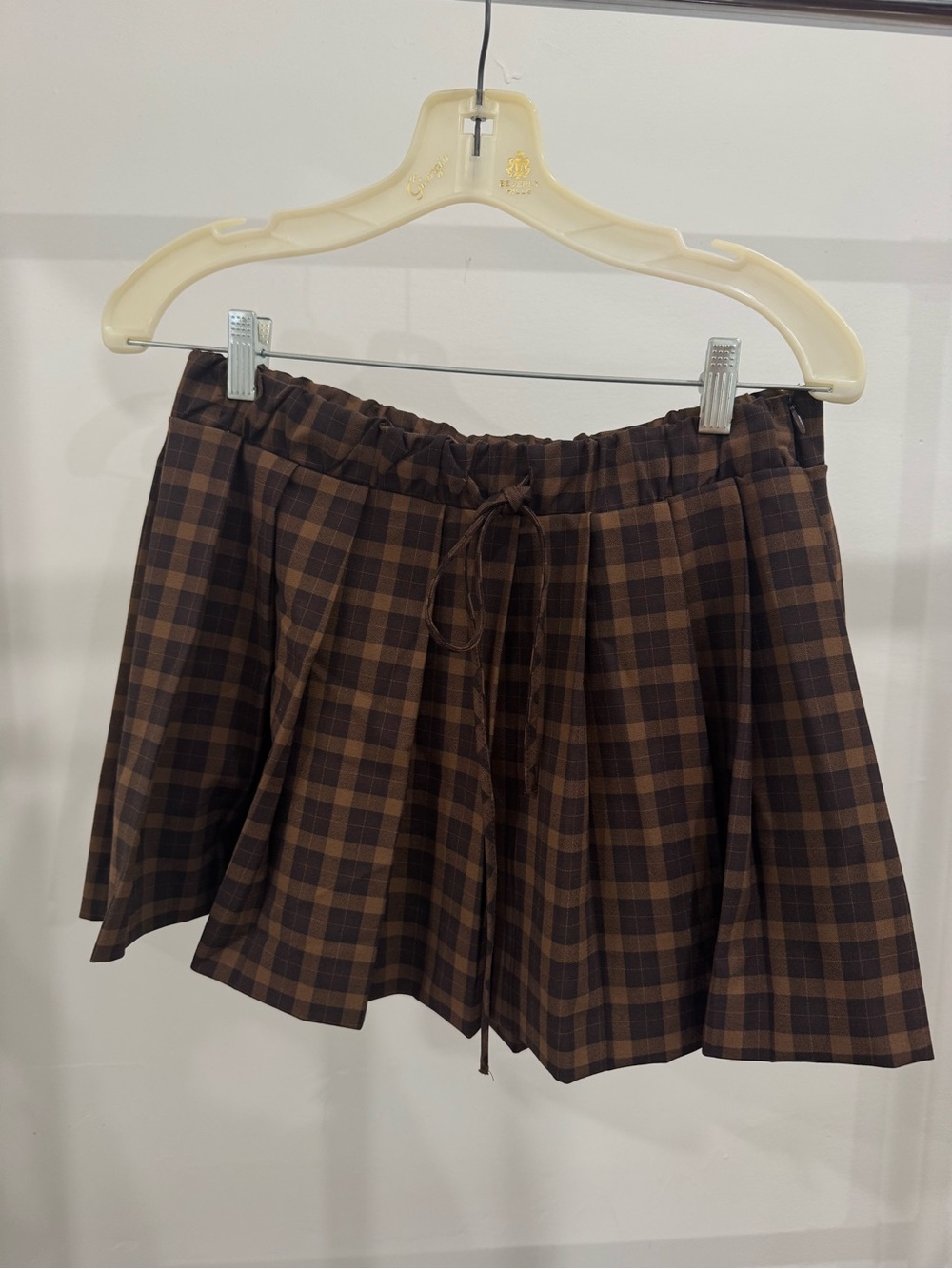 Zara Brown and Black Checkered Skirt